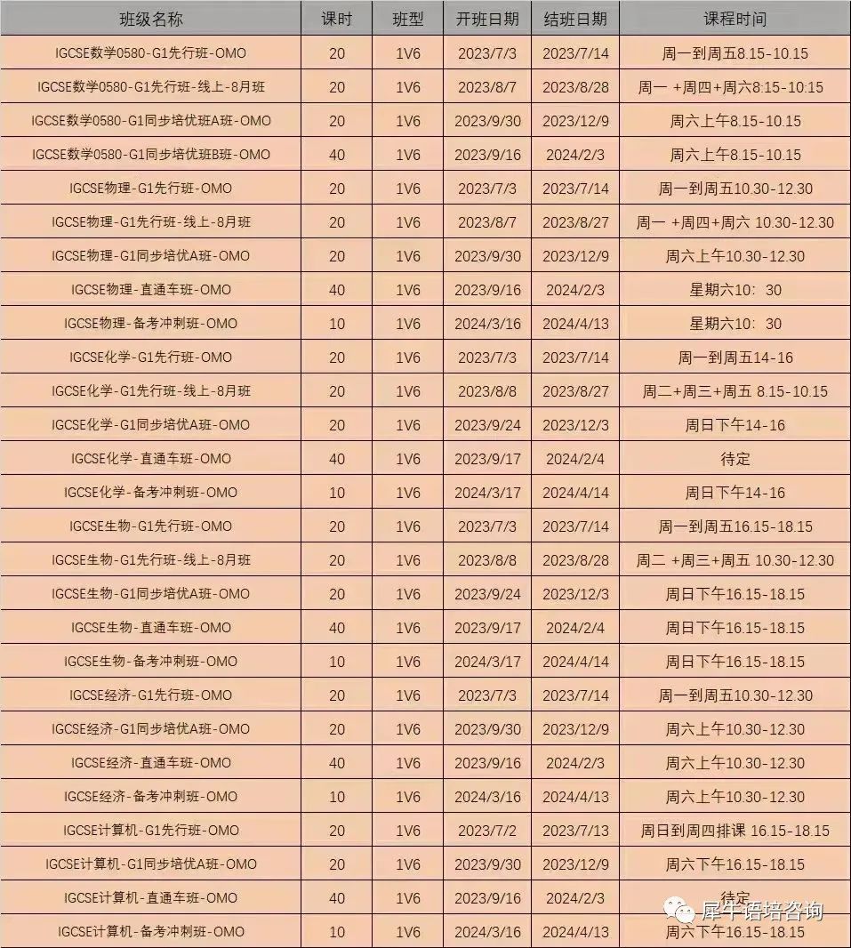 IGCSE课程