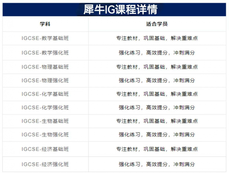 IGCSE课程