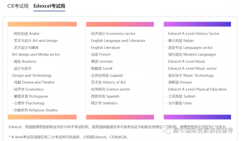 Alevel课程