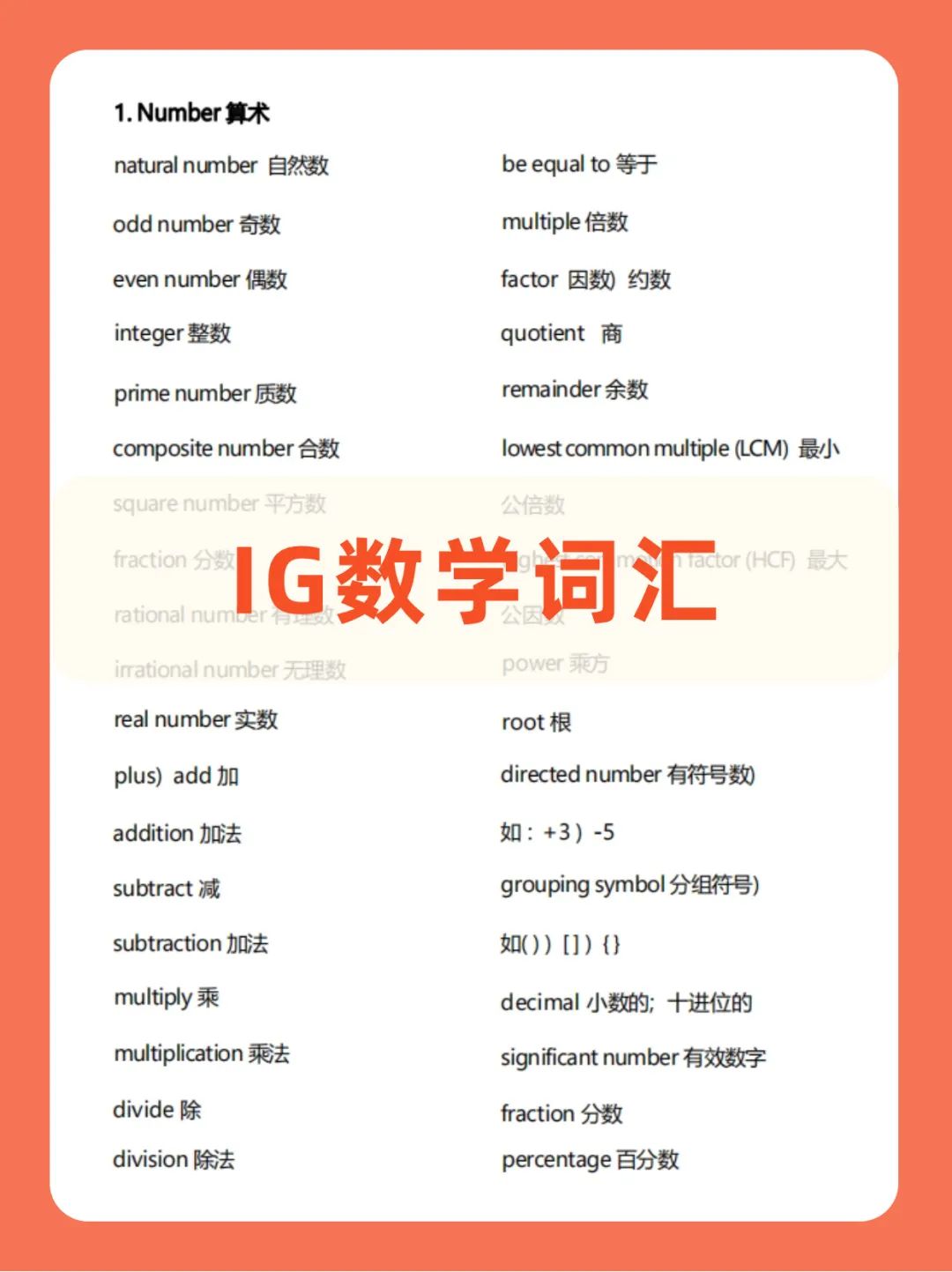 IGCSE数学