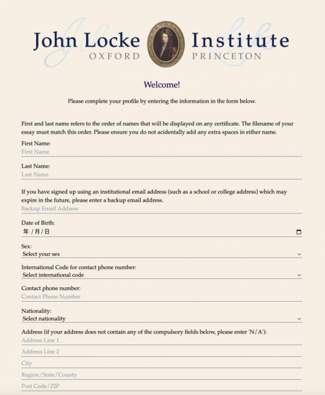 John Locke写作竞赛