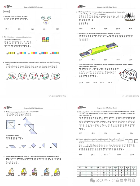 袋鼠数学竞赛
