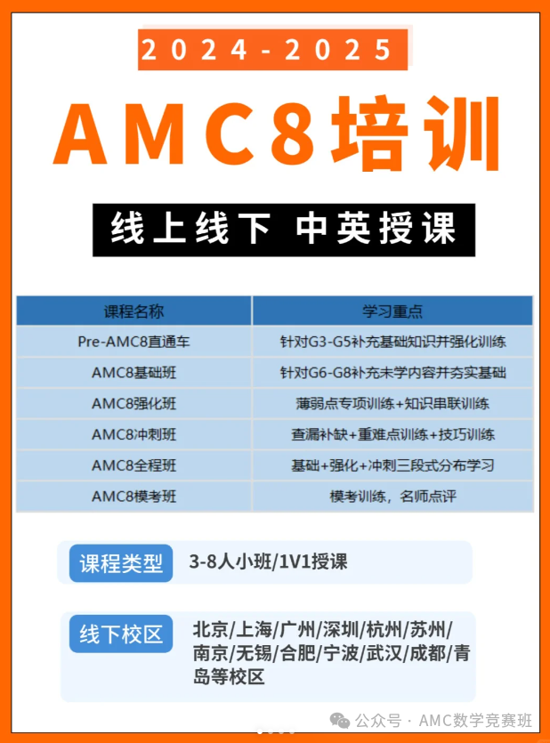 AMC8竞赛暑期班