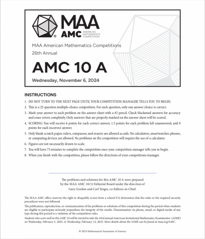 AMC10/12数学竞赛