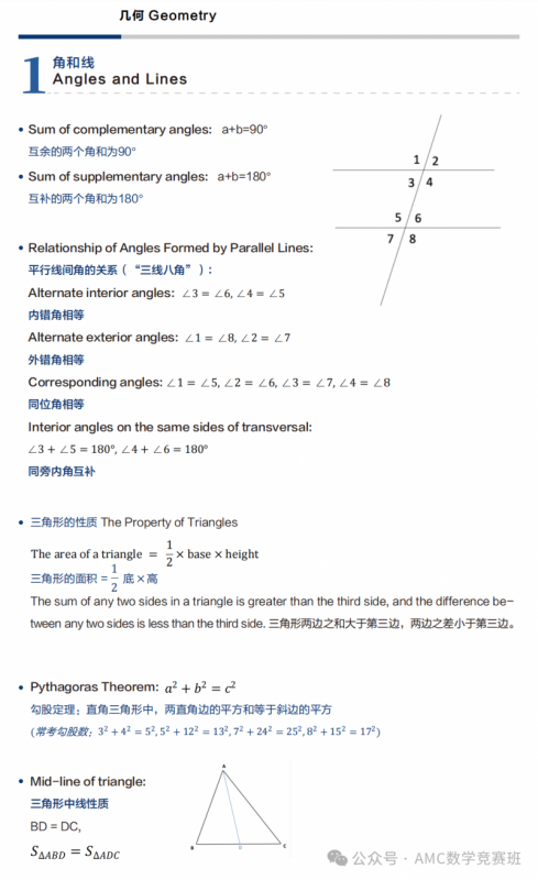 AMC8数学竞赛知识点公式定理