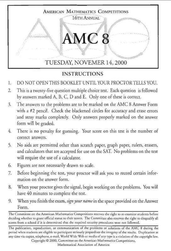 AMC8数学竞赛
