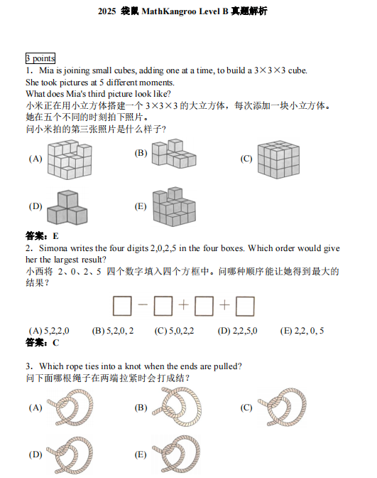 袋鼠数学竞赛