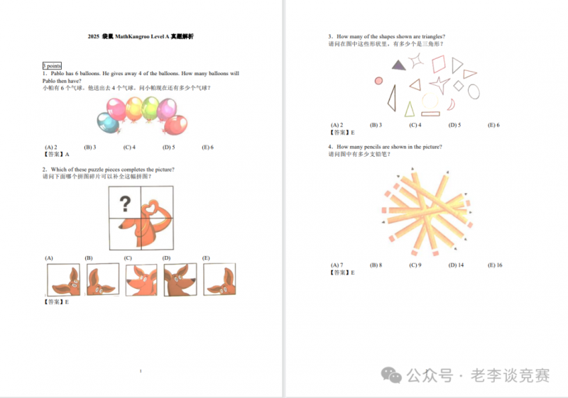 袋鼠数学竞赛