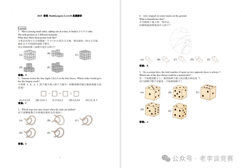 袋鼠数学竞赛