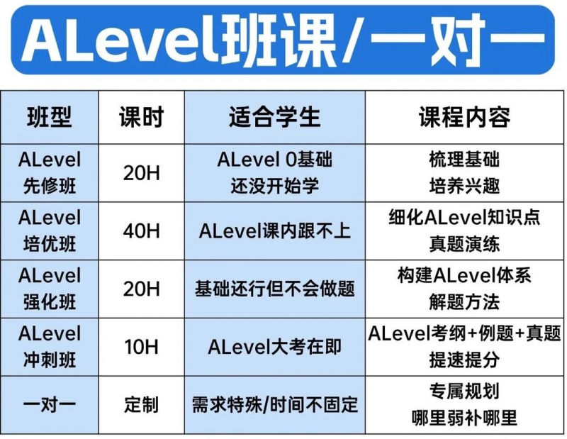ALevel培训辅导