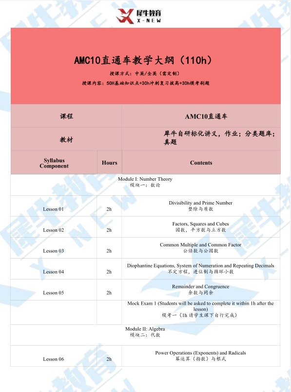 AMC10数学竞赛培训