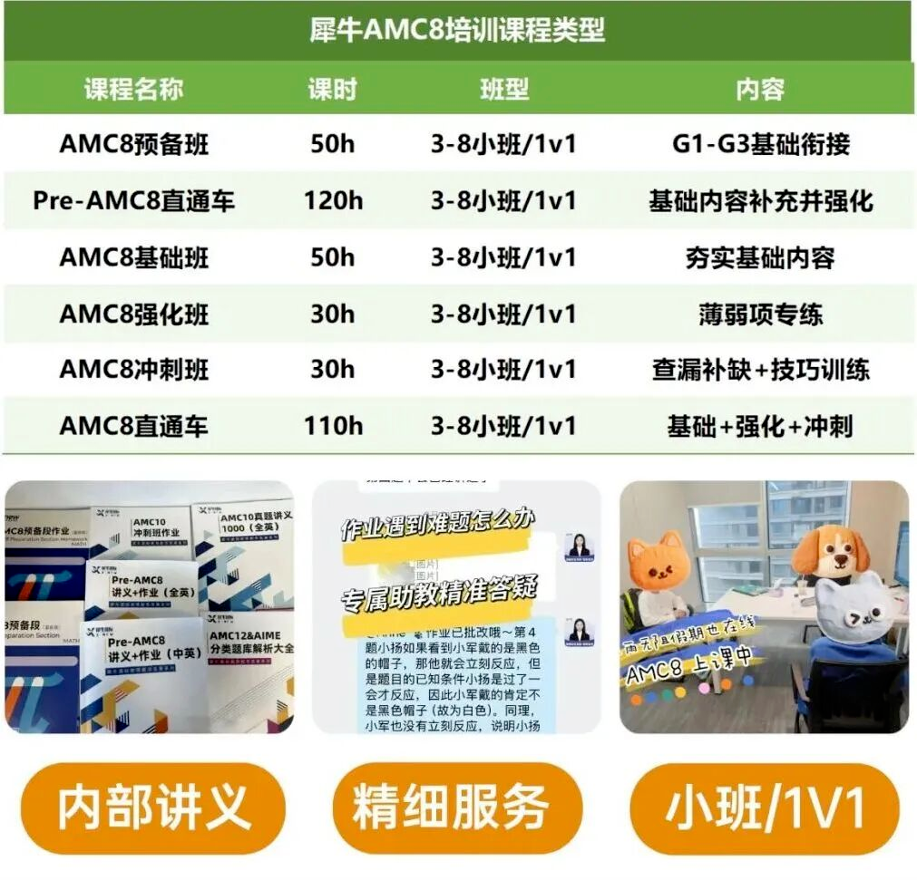 犀牛AMC8数学竞赛培训课程