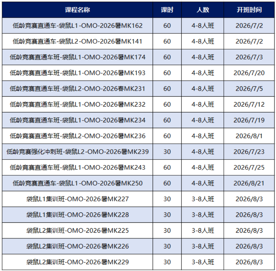 袋鼠数学竞赛课程