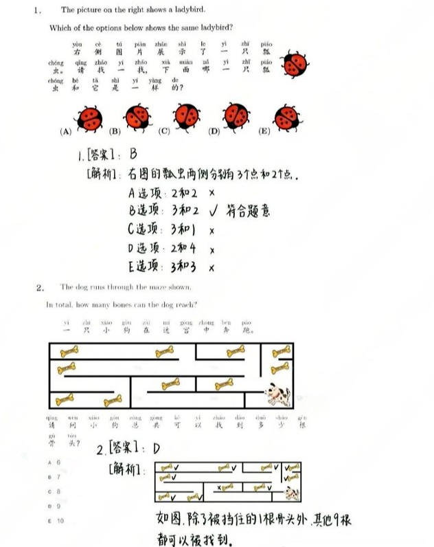 袋鼠数学竞赛题目